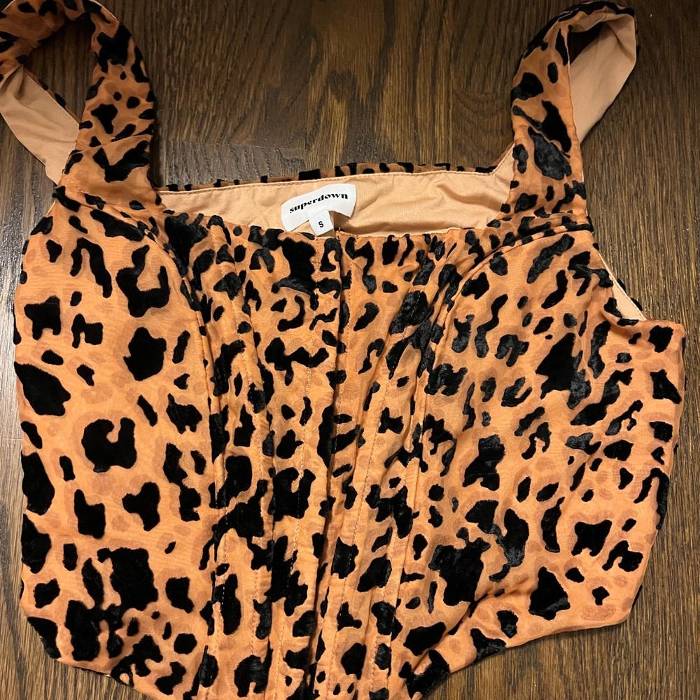 Super down cheetah top